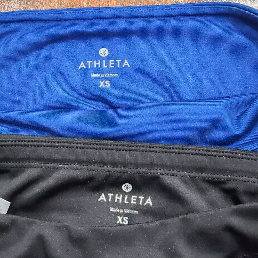 Athleta Leggings 7/8 Mid Rise Pockets Umbre Solid Stripes‎ Lot Of 2 Sz XS - Picture 4 of 8